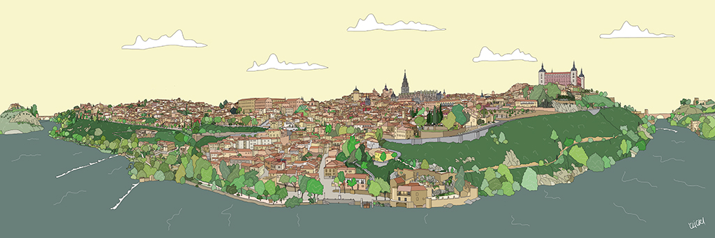 Toledo. Panorámica Sur (50 x 150 cm. / 33,3 x 100 cm. / 16,6 x 50 cm.)